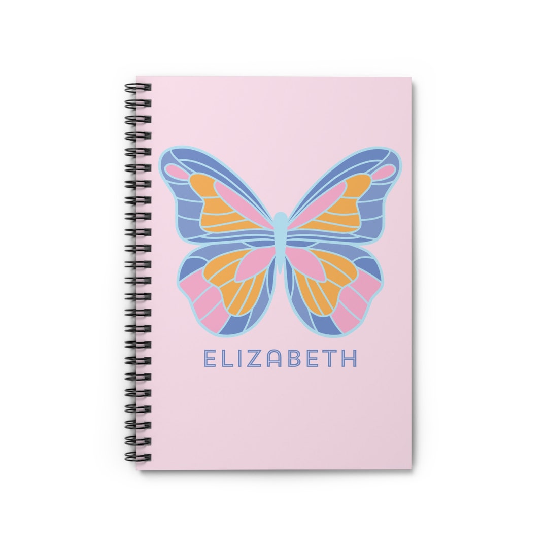 Butterfly Spiral Notebook, Personalized Notebook, Custom Notebook, Back ...