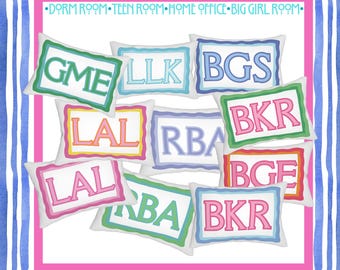 Almohada lumbar personalizada para dormitorio: moderna almohada decorativa con monograma