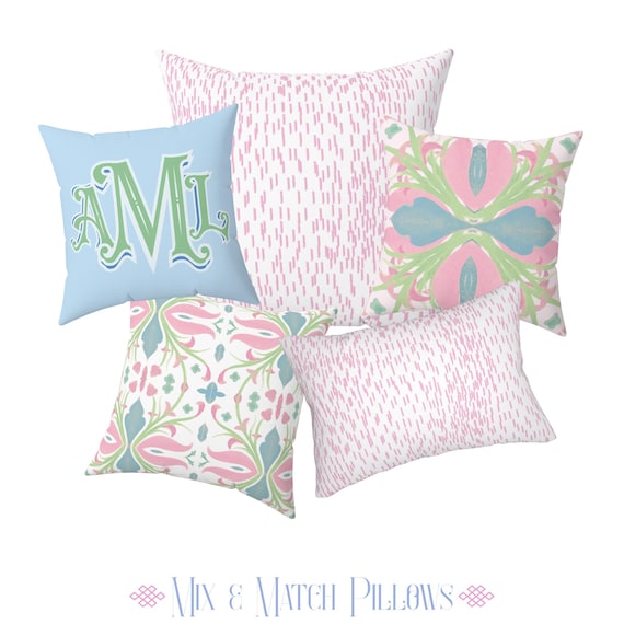 Pink Watercolor Abstract Pillow: Trendy Dorm Decor, Mix and Match Throw Pillows, Teen Girl Bedding