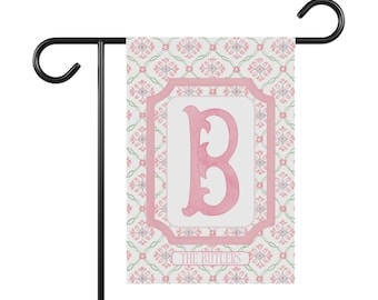 Custom Spring Garden Flag, Custom Easter Garden Flag, Grandmillennial Flag, Personalized Garden Flag, Trendy Chic Home Decor, Chinoiserie