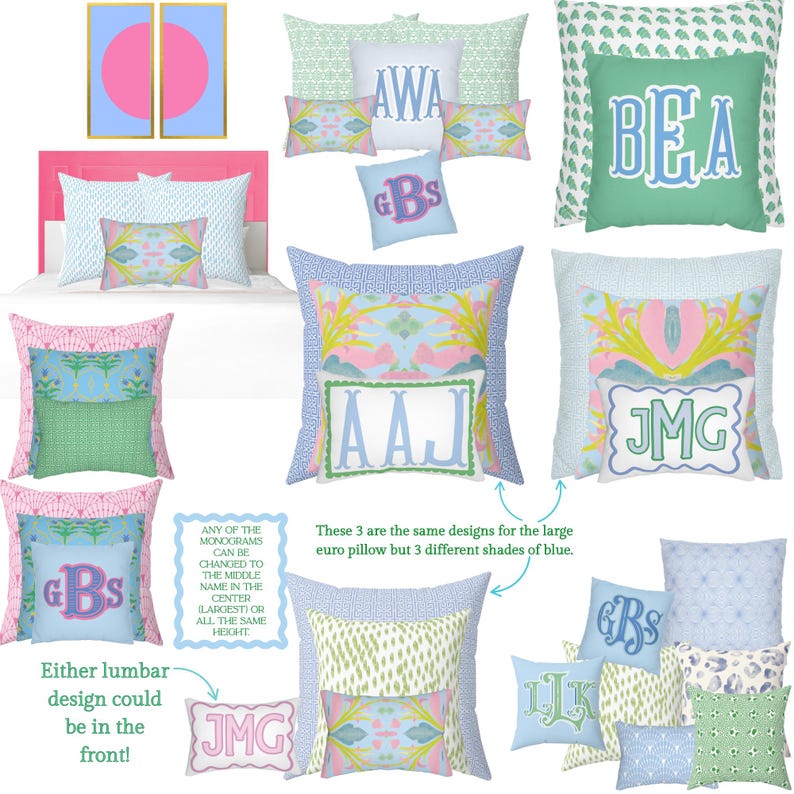 Personalized Lumbar, Dorm Room Pillow, Trendy Accent Pillow, Trendy Chic Pillow, Preppy Dorm Decor, Trendy Chic Décor, custom sororitygift image 8
