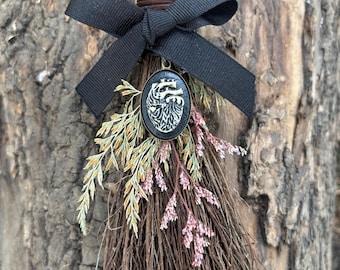 Witch Besom, Mini Cinnamon Broom, Witch Decor, Altar Decor, Witch Tool, Altar Tool, Herbal Protection Broom, Spiritual Protection Broom