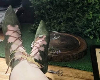 Zapatos con cordones de hoja de bruja de elfo Retro gótico Medieval para mujer, disfraz de Cosplay, botas de caballero para fiesta de carnaval, accesorios