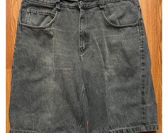 Vtg Southpole Collection Black Denim Jean Shorts Mens 38 12" Baggy Y2K