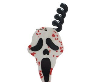 1pc Halloween Ziggle Charm: Ghost Face-Scream Mask. Dress Up Your Cup Collection by BeNe!