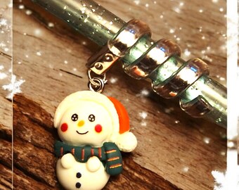Stocking Stuffer Ziggle Charm: 1 pc Snowman Dress Up Your Cup Collection by BeNe!
