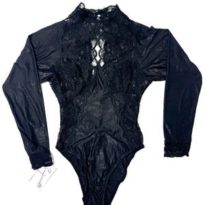 Vintage La Perla Black Lacey Bodysuit - French Intimates - Designer Lingerie - Sexy Catsuit