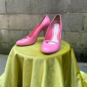 Marc Jacobs Pink Leather High Heels – Vintage Mary Jane Pumps – Size 39 – Barbiecore Party Shoes – Y2K Designer Footwear