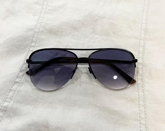 Svarta pilotsolglasögon – Unisex solglasögon med gradientlinser, moderna minimalistiska glasögon