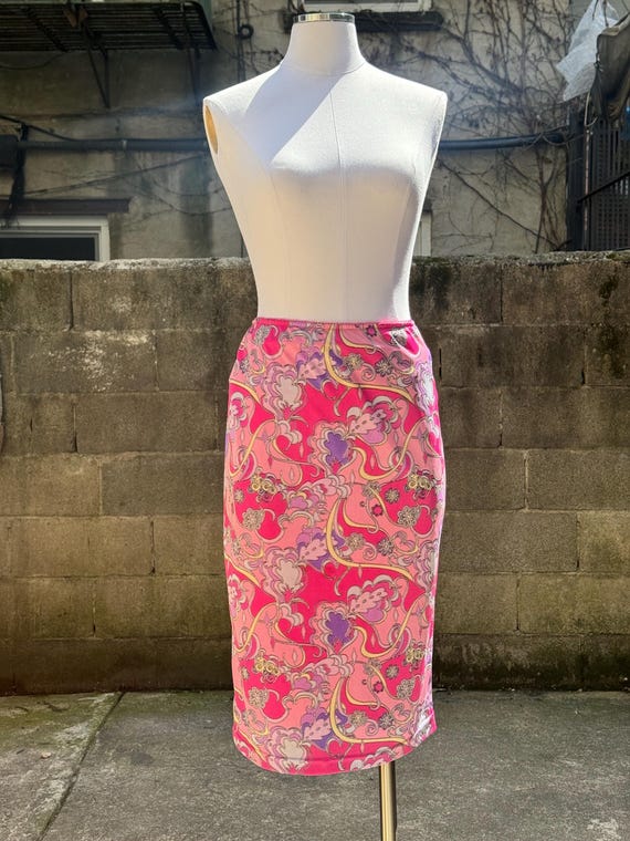 Y2k Pucci-esque Slip Skirt Vintage Prints Bold Fashion 2000s