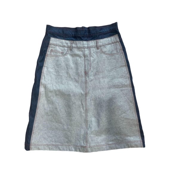 Vintage Y2K Patchwork Denim Midi Skirt—l/xl - Etsy Canada