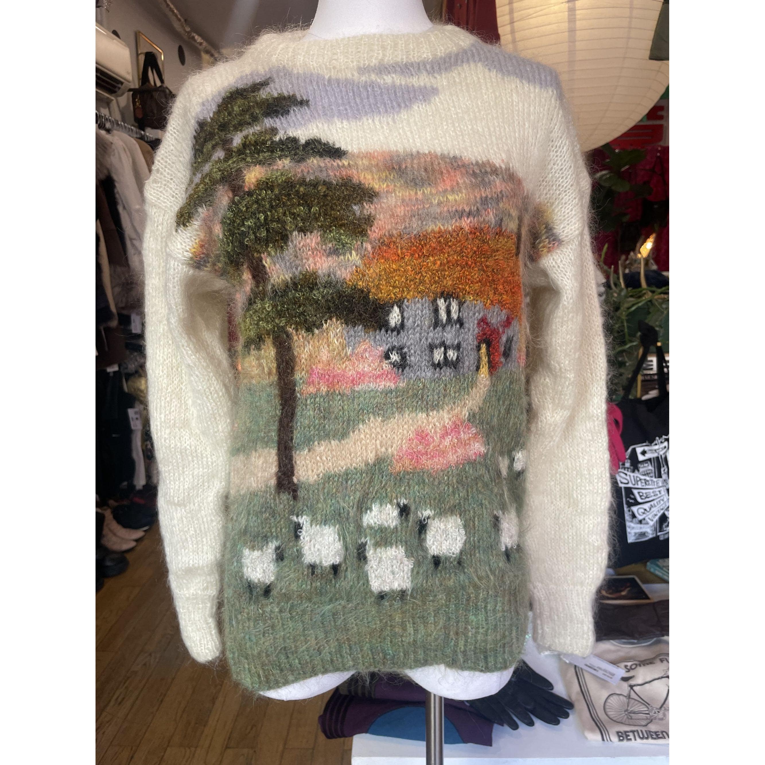 1980s Susie Lee Sheeps in Meadow Mohair Sweater - Small - Etsy