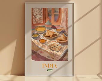 Delhi Food Art Print: Indian Kitchen Decor (Digital Download)