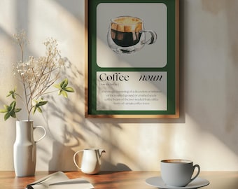 Coffee Definition Print: Minimalist Kitchen Wall Art (Digital Download)