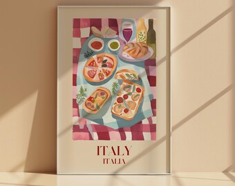 Italian Breakfast Print: Retro Mediterranean Kitchen Art (Digital Download)