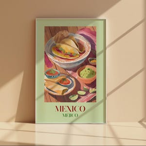 Mexikanisches Essen Kunstdruck: Lebhafte Taco Illustration (digitaler Download)