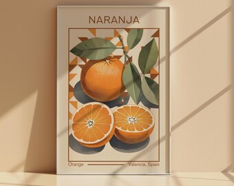 Valencia Orange Print: Vintage Botanical Kitchen Decor (Digital Download)