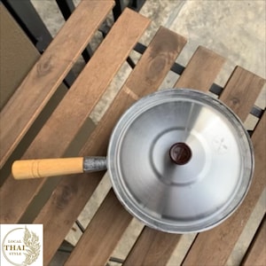 Handgjord thailändsk kastrull i aluminium: Asiatisk soppa- och nudelgryta (21,5 cm)