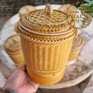 Sticky Rice Container 5 inches Handmade Krathip Khao