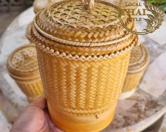 Sticky Rice Container 5 inches Handmade Krathip Khao