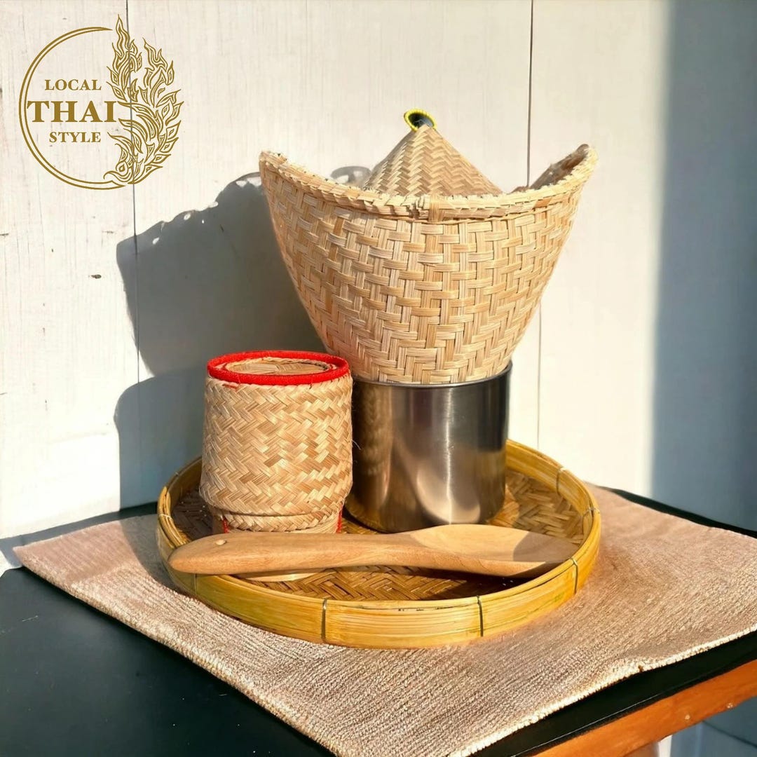 Set Bamboo Container for Sticky Rice - Etsy
