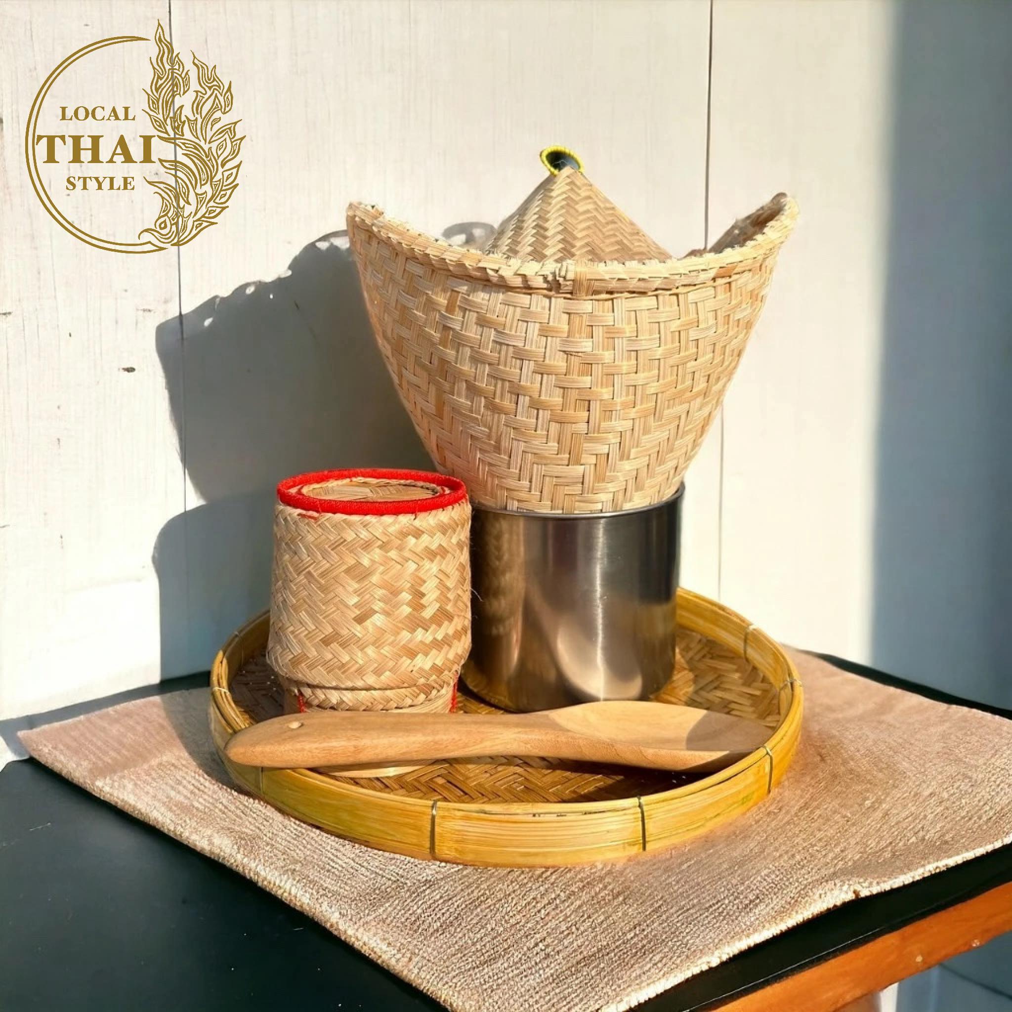 Bamboo Rice Steamer PartyKindom 3pc Thailand Handmade Sticky Rice Maker ...