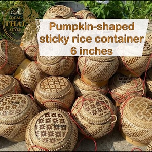 Sticky Rice Container 6 inches Handmade Krathip Khao
