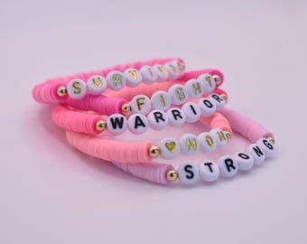 Breast Cancer Awareness Bracelet, Breast Cancer Bracelet, Breast Cancer Support Bracelet, Survivor Bracelet, Breast Cancer Warrior, Gift