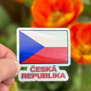 Czech flag, Ceska Republica, Czechoslovakia, Czechia, Czech Repulblic Flag sticker, Decal, Water bottle, Phone case, gift.