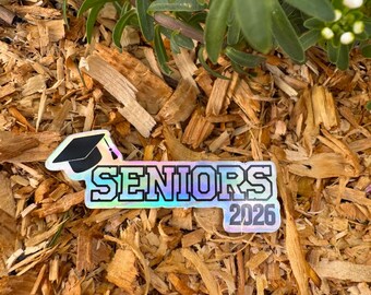 Seniors 2026 Sticker | Class of 2026 Graduation Decal | Senior 2026 Cap Sticker | High School Senior Laptop Water Bottle Decal | Grad Gift