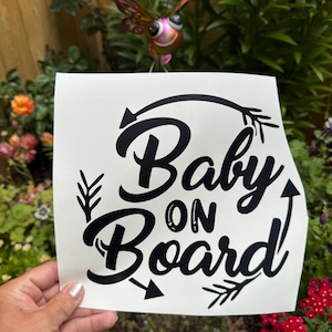Baby On Board Car Decal - Decal – Cute Safety Sticker for Car Window – Vinyl Baby Warning Sign for Vehicle.