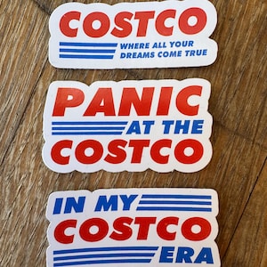 Costco sticker 3 pack. Water bottle sticker, funny sticker, laptop decals, gift, Costco Wholesale.