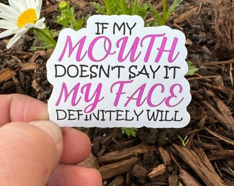 Funny Face Vinyl Sticker, Laptop Decal