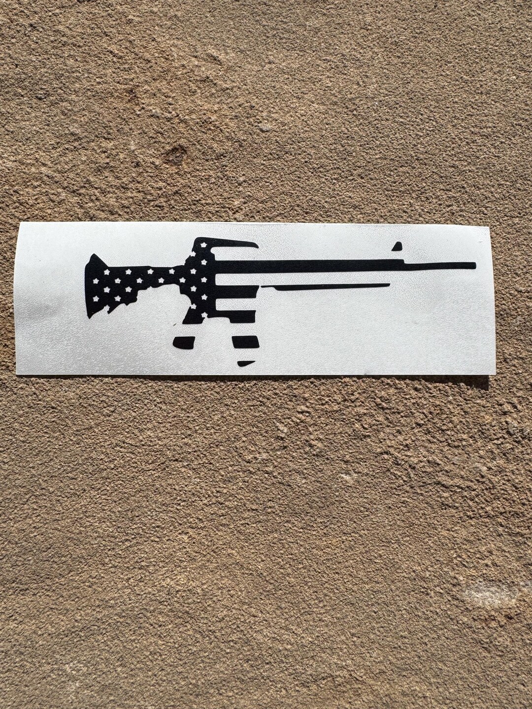 American Flag Rifle Decal – Patriotic Gun Sticker – 2nd Amendment Vinyl ...