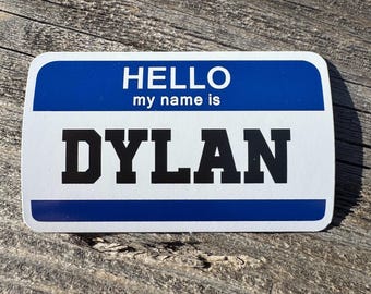 Hello my name is custom. Personalized Name Tag Sticker, Waterproof Vinyl Decal, Gift
