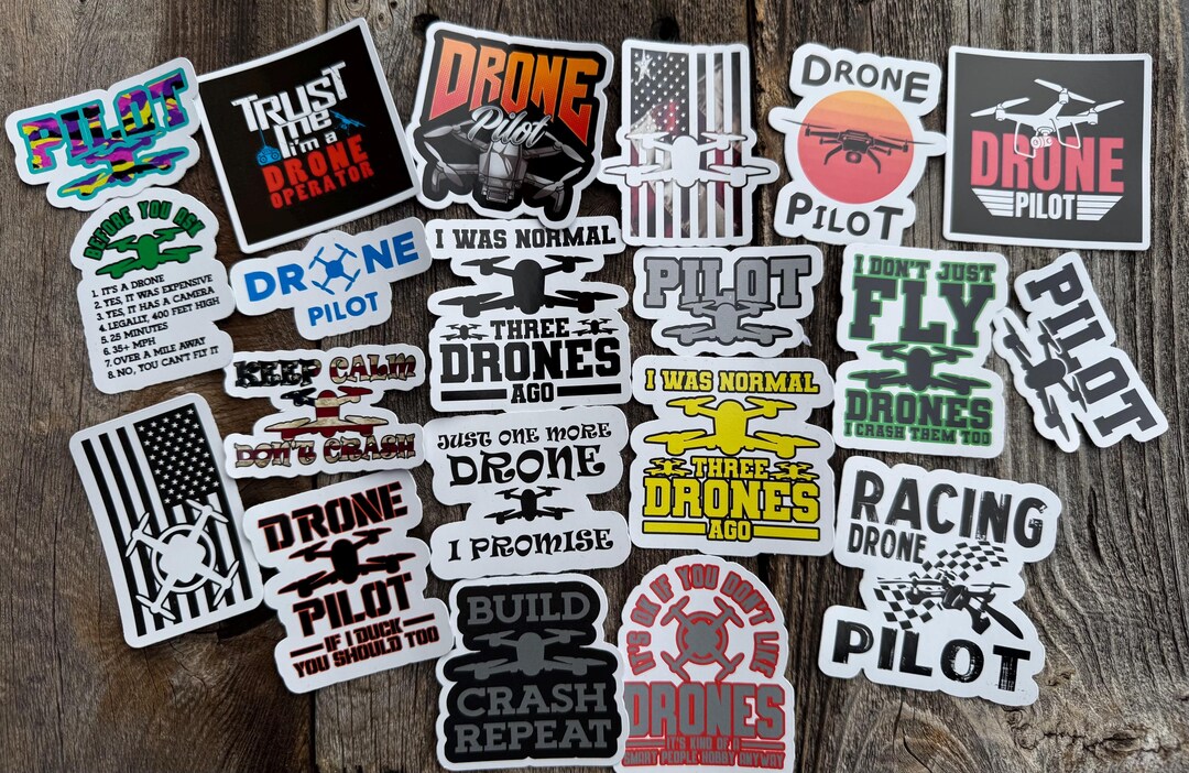 20-pack Funny Drone Stickers | RC Quadcopter Vinyl Decals | Drone Pilot ...