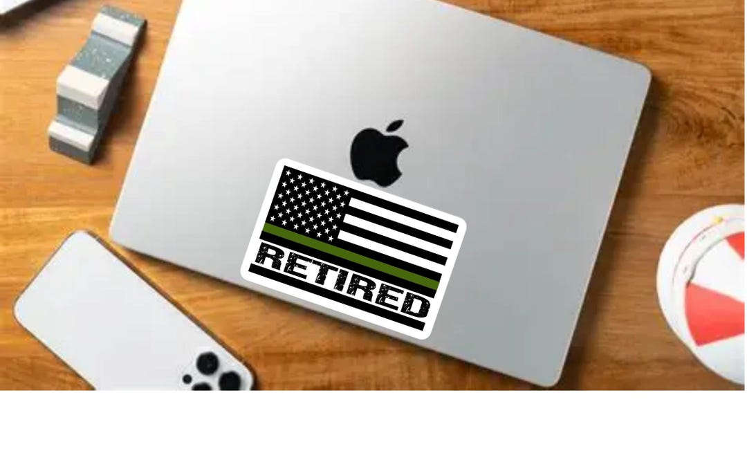 Retired Green Line Sticker, Retired Military Sticker, Thin Green Line ...