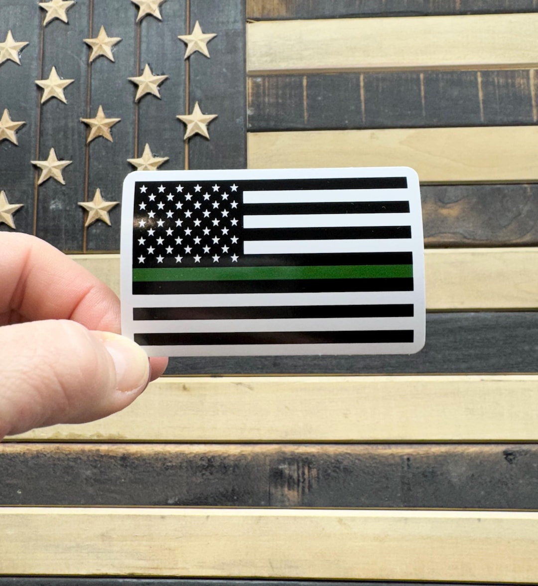 Thin Green Line American Flag Decal – Military Support Sticker – Border ...