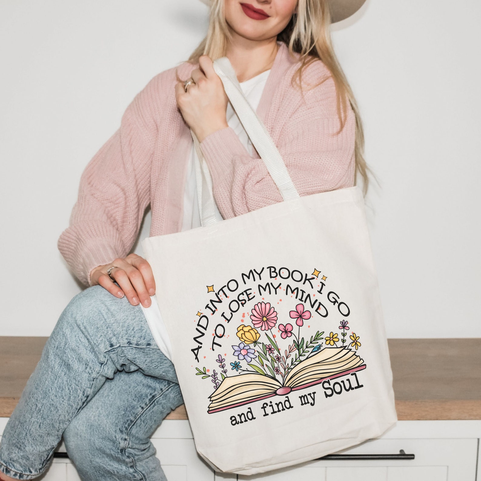 thumbnail image 2 of Book Bag Book Lover Gft Book Tote Bag Booksh Gfts Booksh Tote Book... 2 of 14