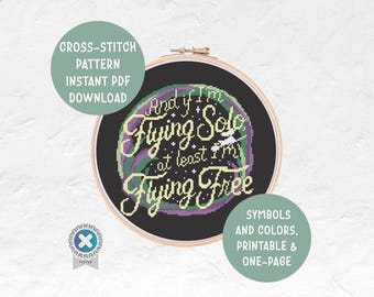 Wicked Cross Stitch Pattern | Musical Broadway Film Movie Inspired | Defying Gravity | Instant PDF Download | Beginner Modern Embroidery
