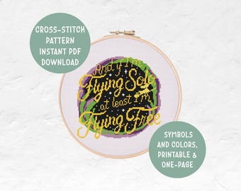 Wicked Cross Stitch Pattern | Musical Broadway Film Movie Inspired | Defying Gravity | Instant PDF Download | Beginner Modern Embroidery