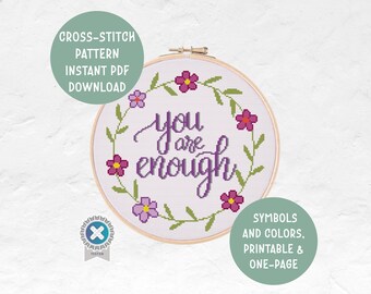 Cozy Self-help Cross Stitch Pattern | Coworker Friend Gift Idea | Home Office Decor Art | Instant PDF Download Modern Embroidery