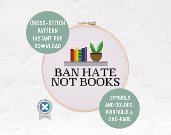 Subversive Cross Stitch Pattern | Queer LGBTIQ+ Pride Design | Cozy Home Office Decor | Instant PDF Download