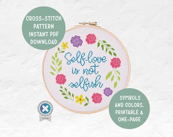 Cozy Self-help Cross Stitch Pattern | Coworker Friend Gift Idea | Home Office Decor Art | Instant PDF Download Modern Embroidery