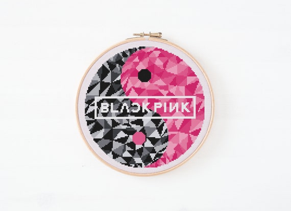 K-pop Blackpink Logo Yin Yang Cross Stitch Pattern Kpop Black Pink