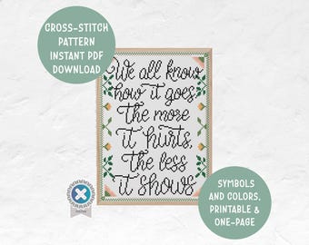 Ethel Cain Lyrics Inspired Cross Stitch Pattern | Retro Vintage Music House Decor Design | Cozy Home Office Art | Instant PDF Download