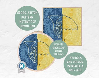 How I Met Your Mother Cross Stitch Pattern | HIMYM TV Show House Decor Design | Cozy Home Office Art | Instant PDF Download