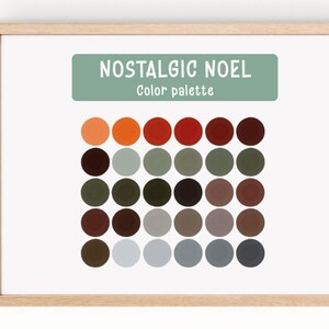 Navidad Procreate Paleta de colores Clásico Nostálgico Noel Holiday Códigos HEX coloridos, Muestras Procreate, Ilustración de iPad Pro