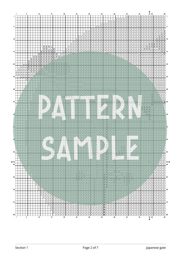 Japanese Gate Pattern Japanese Gate Landscape Cross Stitch Pattern Instant PDF Download ...