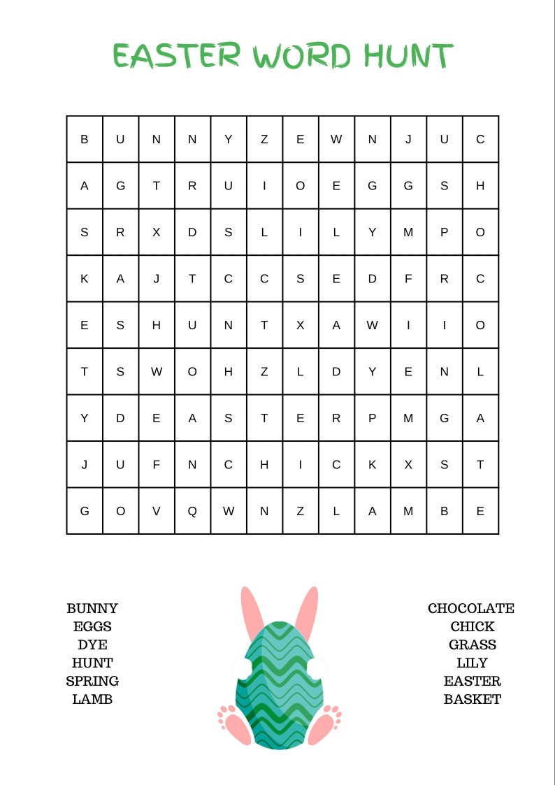 Easter Word Hunt Printable - Etsy
